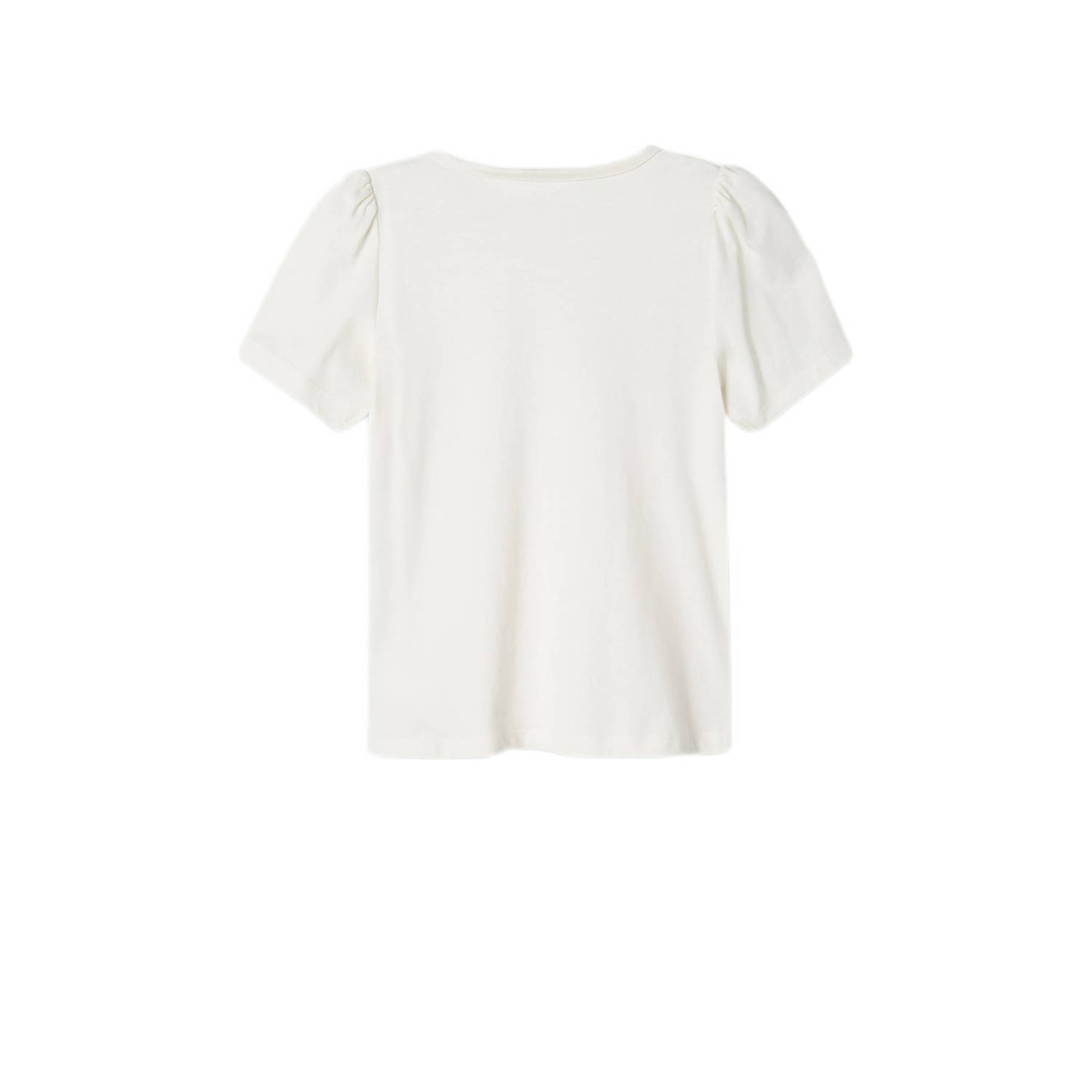 NAME IT KIDS T-shirt NKFKIAMI met printopdruk ecru