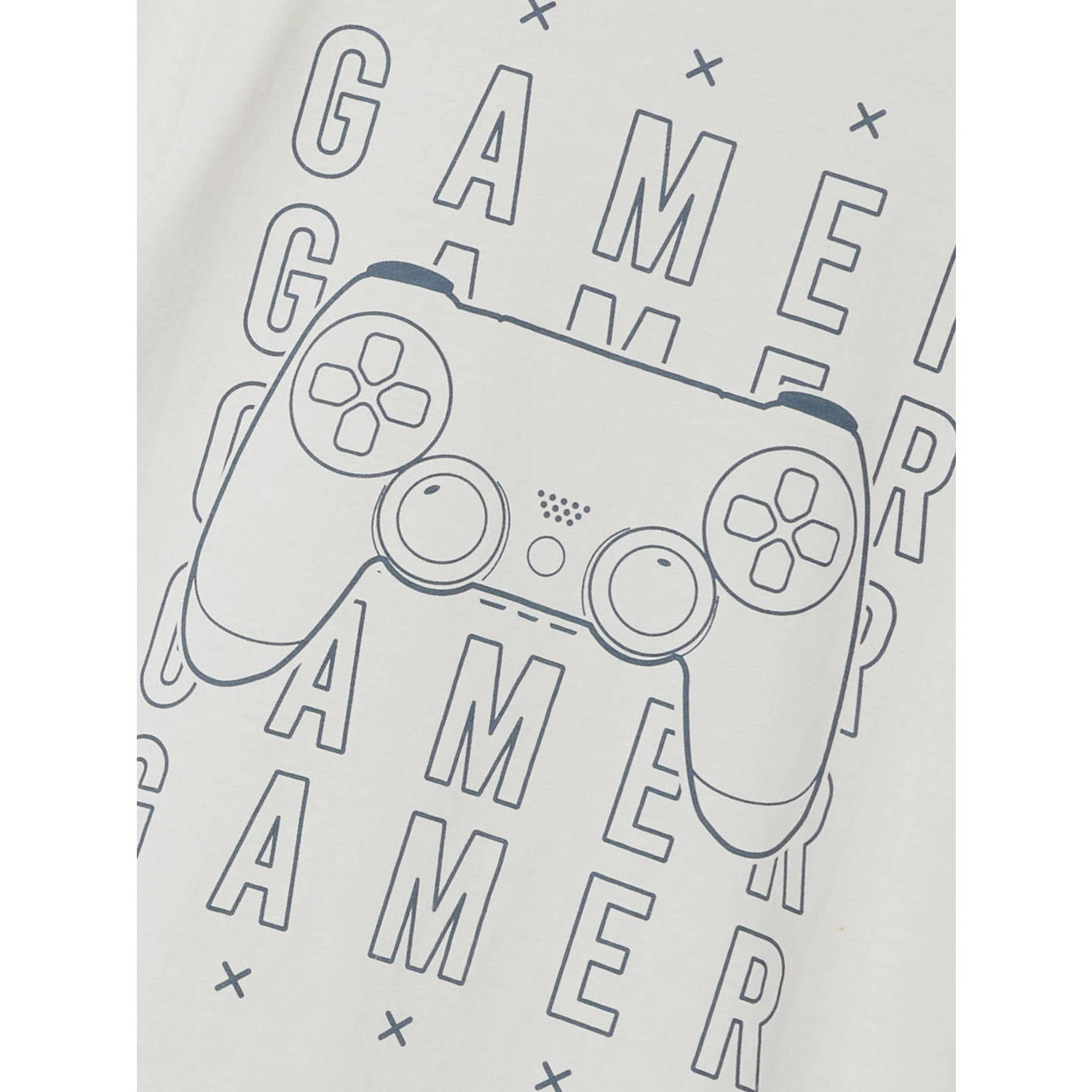 NAME IT KIDS T-shirt NKMKARLETTO met printopdruk ecru