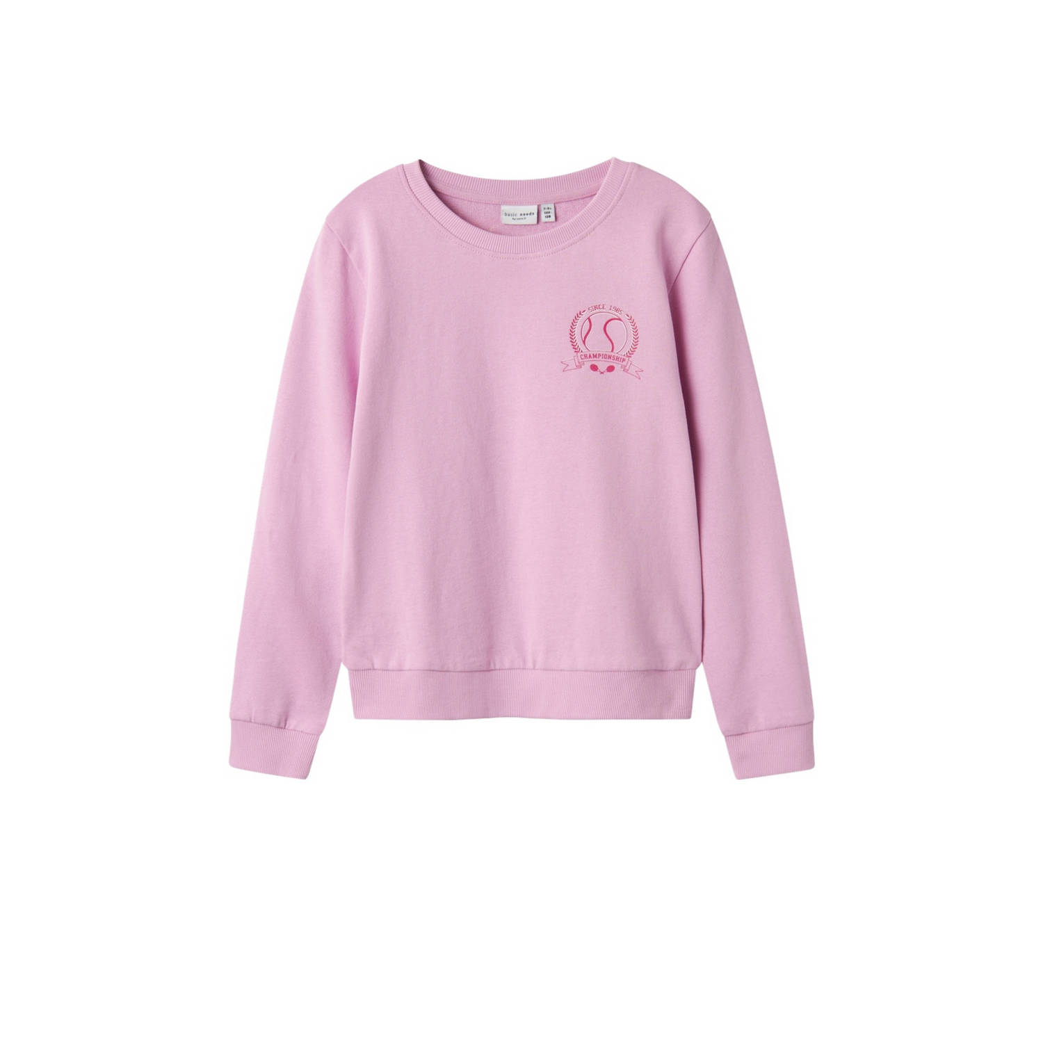 Name it KIDS sweater NKFVASACHA met backprint roze Backprint 134 140