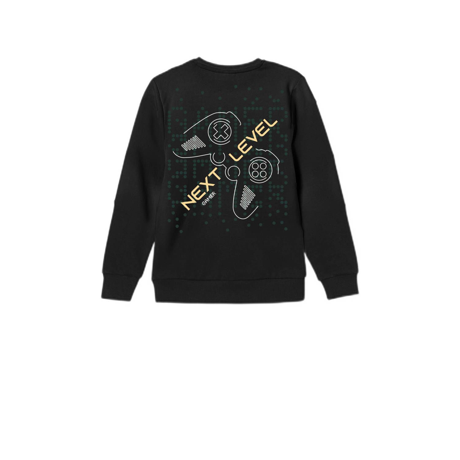 NAME IT KIDS sweater NKMVASHA met backprint zwart