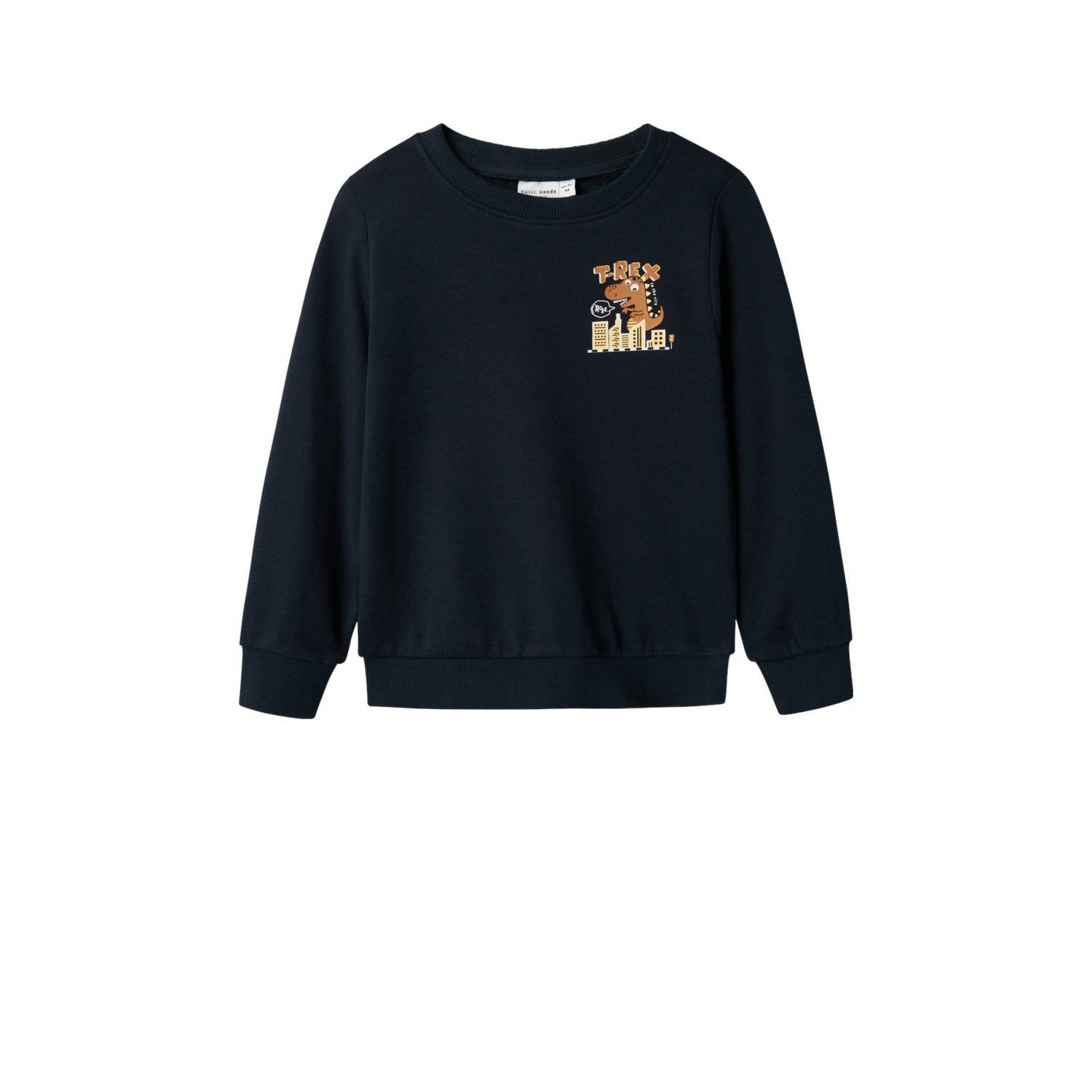 Name it MINI sweater NKMVASHA met backprint donkerblauw Backprint 122 128