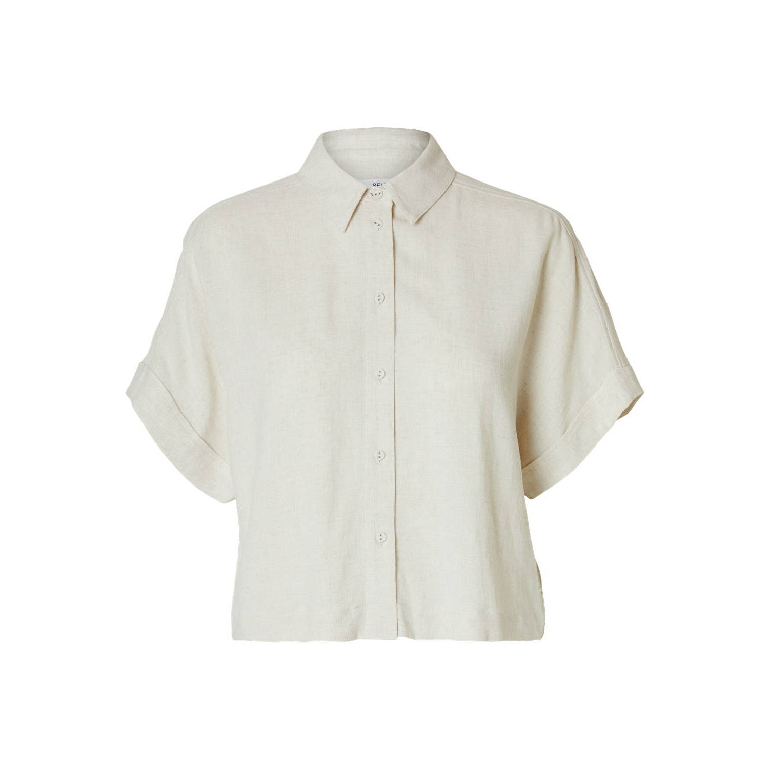 Selected Femme Relaxed fit blouse van een mix van viscose en linnen model 'VIVA'