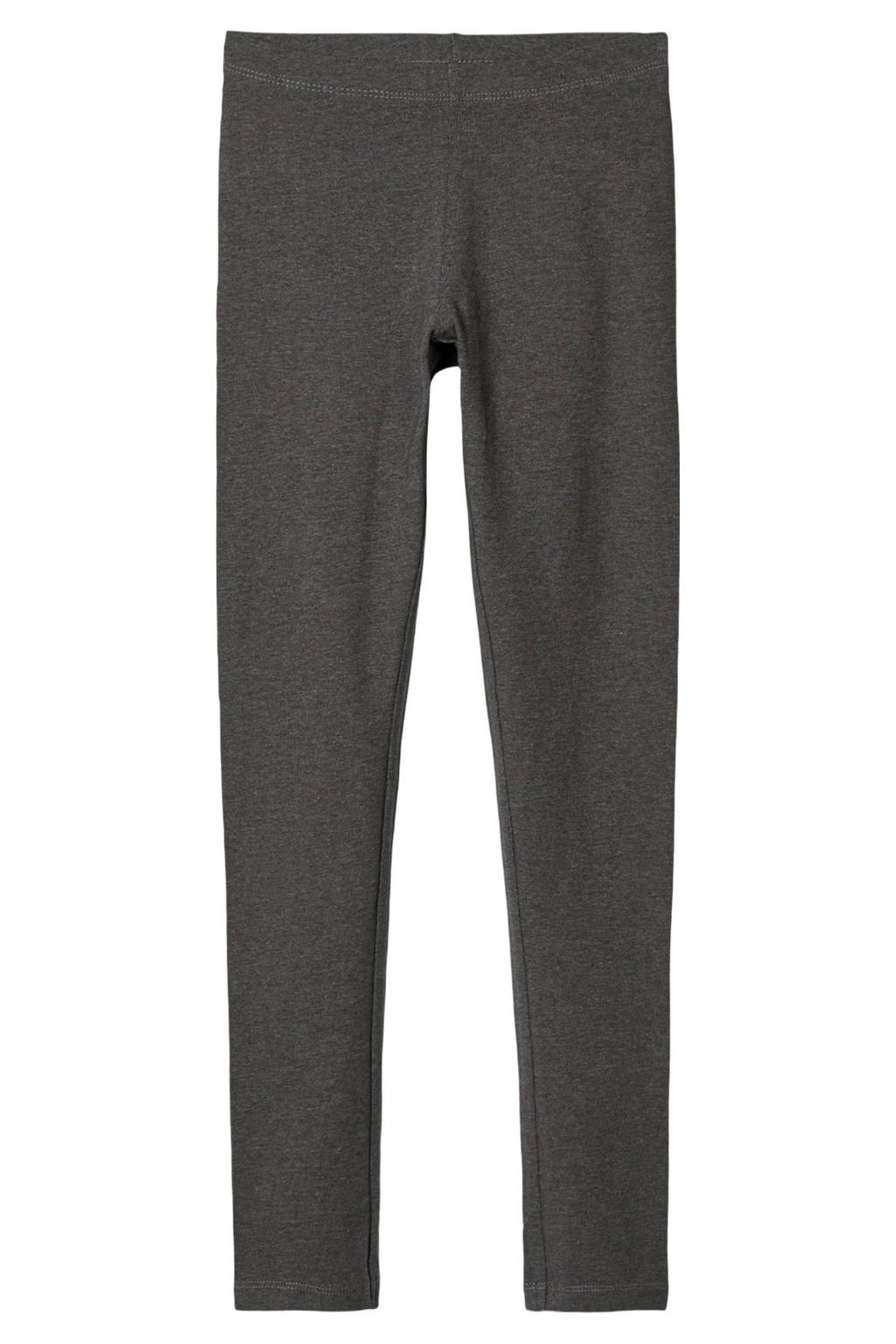 Grijze meisjes NAME IT KIDS legging melange van stretchkatoen met slim fit, regular waist en elastische tailleband