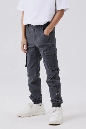 regular fit cargobroek NKMRYAN donkergrijs