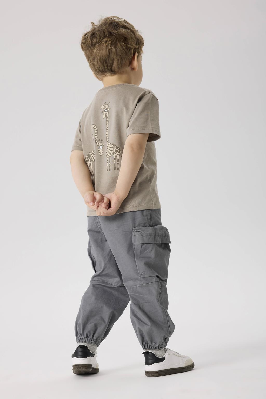 NAME IT MINI regular fit cargobroek NMMBEN donkergrijs