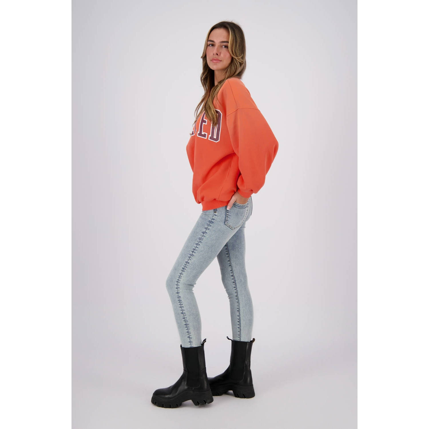 Raizzed sweater koraalrood