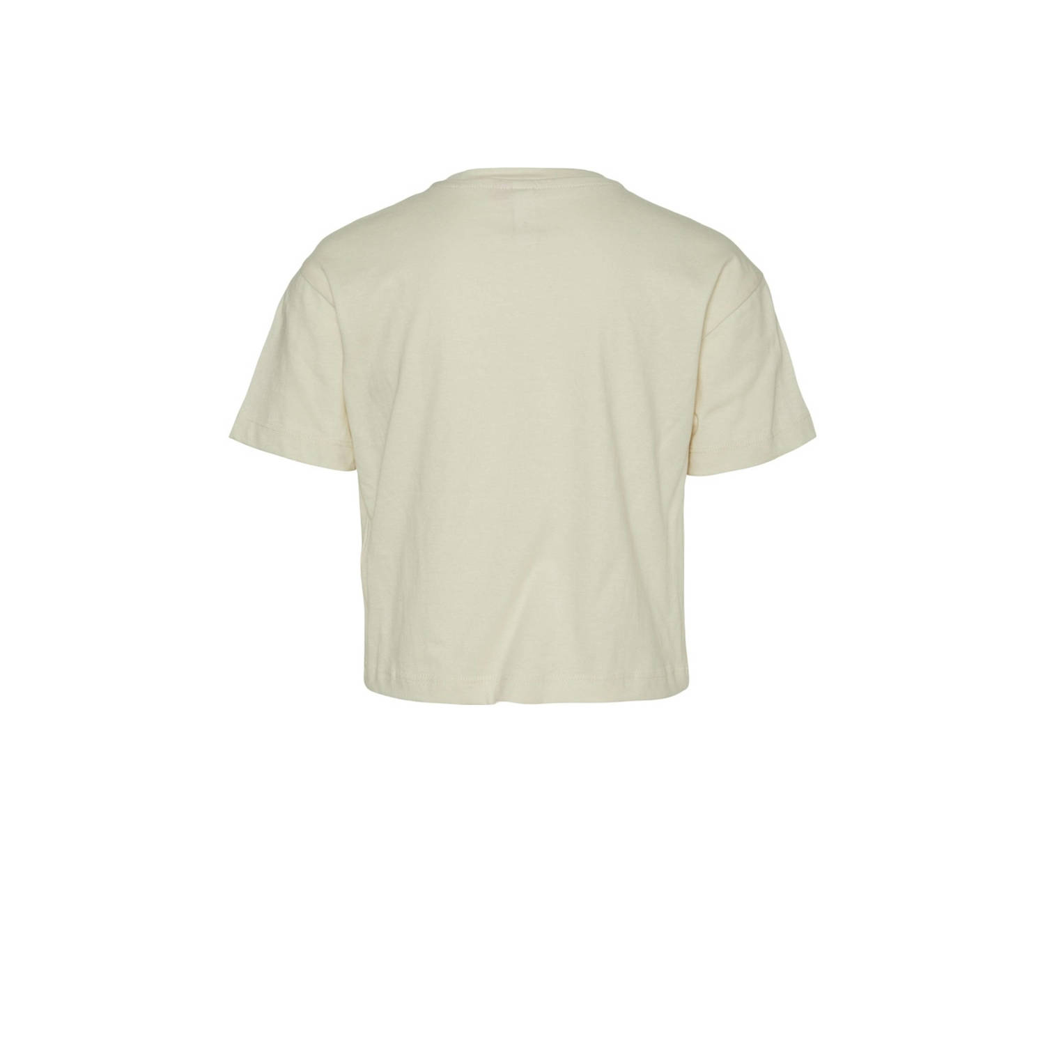 VERO MODA GIRL T-shirt VMCOLLEGE KELLY met tekst ecru