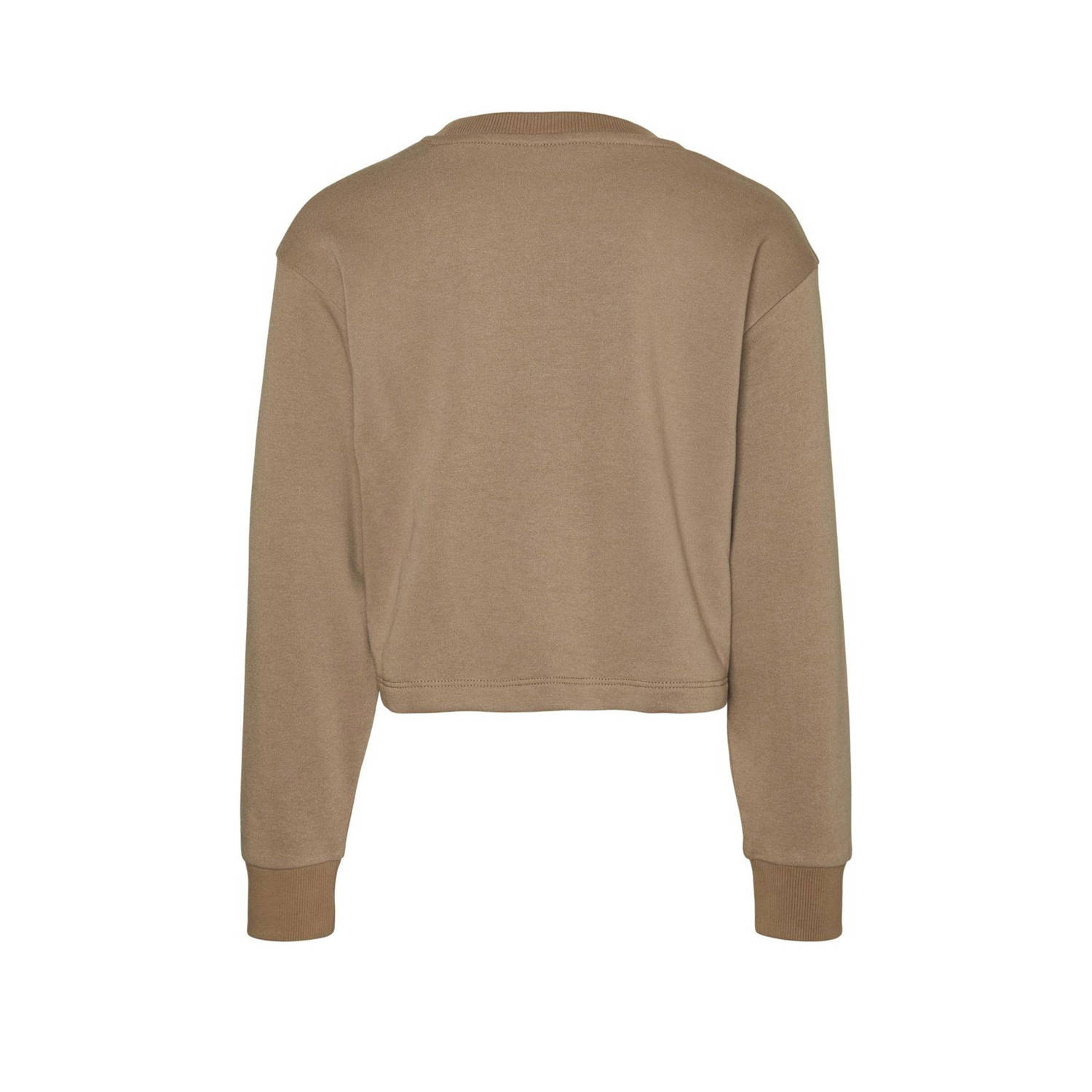 VERO MODA GIRL sweater VMMILLIE LINSEY met tekst goudbruin