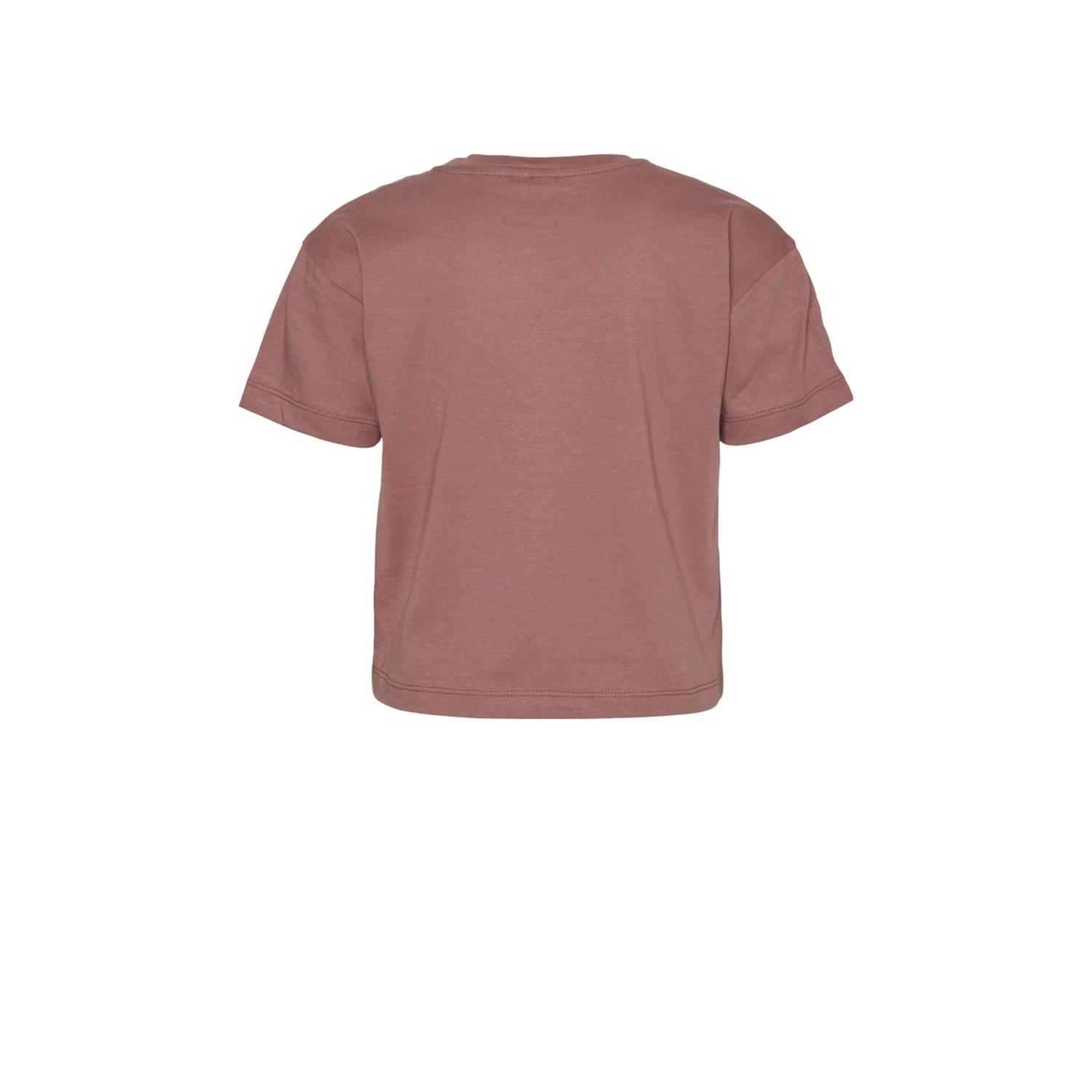 VERO MODA GIRL T-shirt VMCOLLEGE KELLY met tekst oudroze