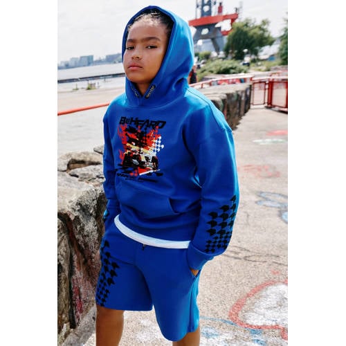 Coolcat Joggingshort Stephan met Print Blauw afbeelding