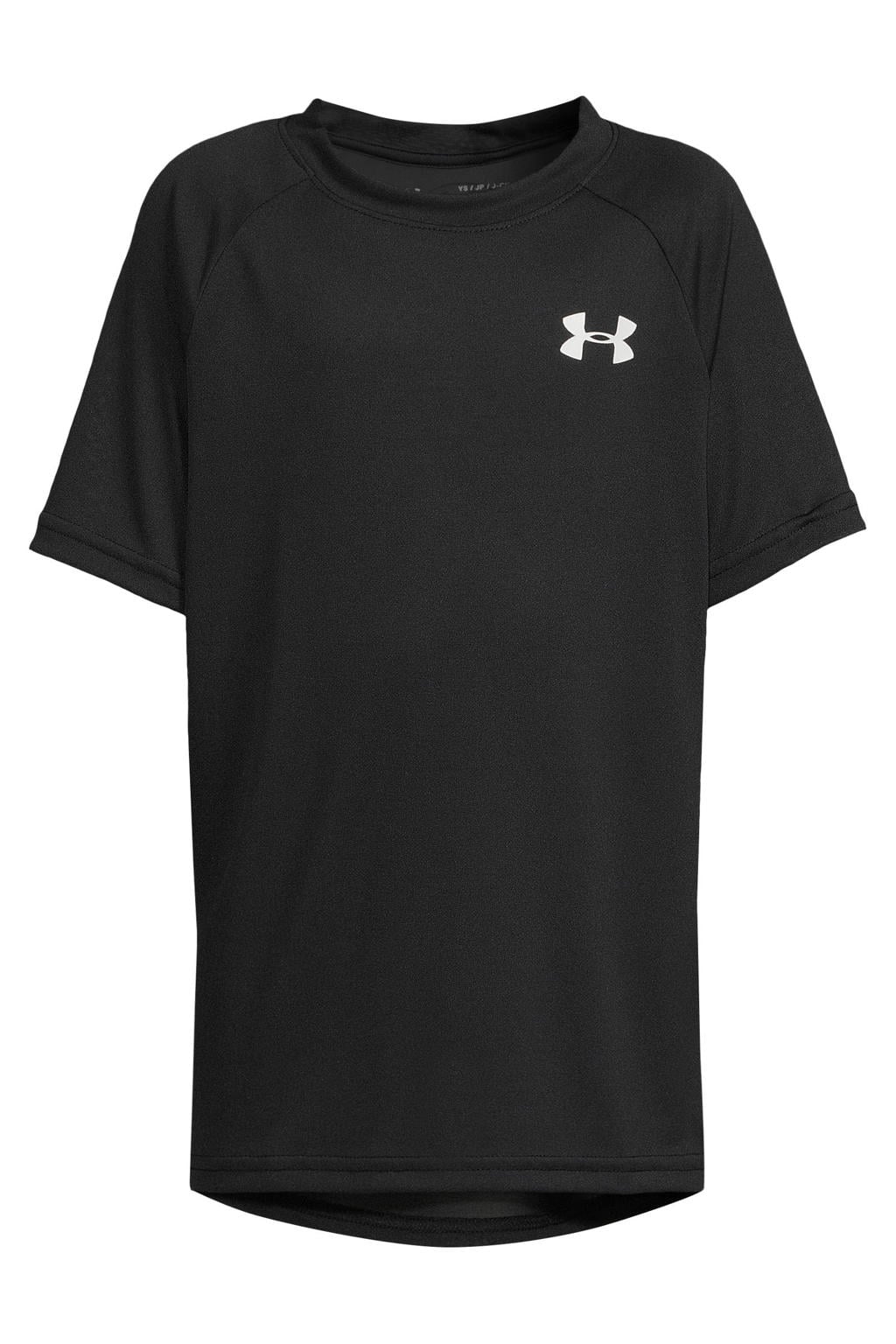 Zwart en witte jongens en meisjes Under Armour sportshirt Tech 2.0 van polyester met korte mouwen