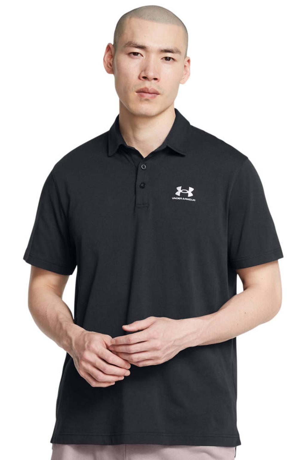 Under Armour sportpolo Icon zwart/wit