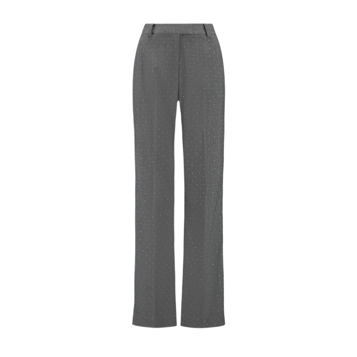 Fifth House high waist straight fit broek grijs