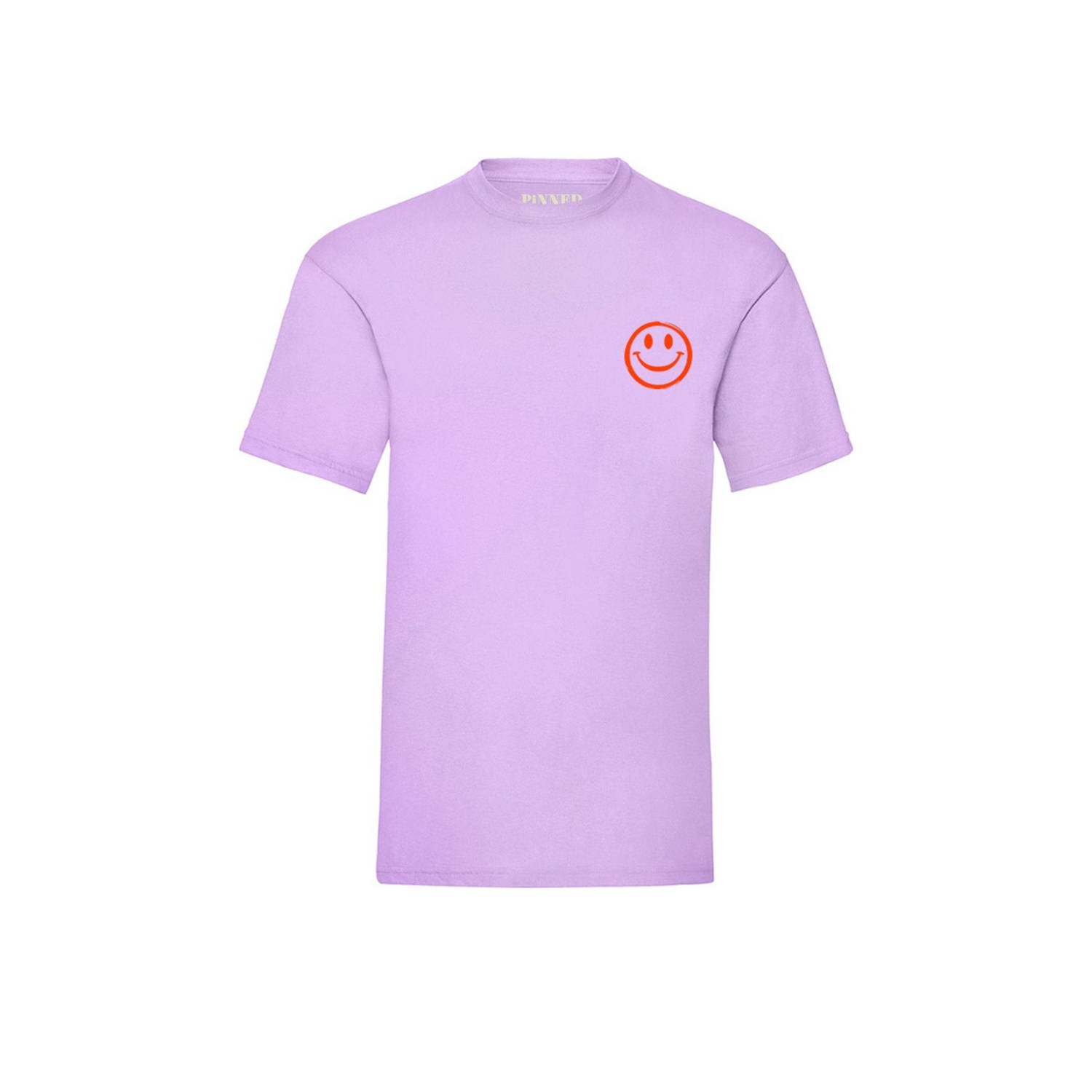 Pinned by K Curve T-shirt Happiness Double Sided met backprint lila