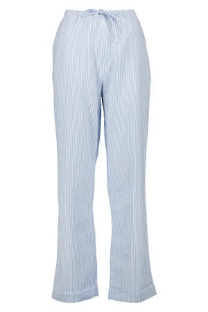 seersucker pyjamabroek Loyce blauw/wit