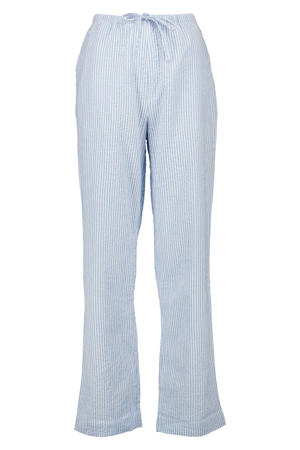 seersucker pyjamabroek Loyce blauw/wit