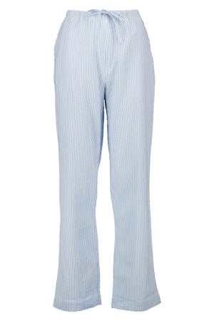 seersucker pyjamabroek Loyce blauw/wit