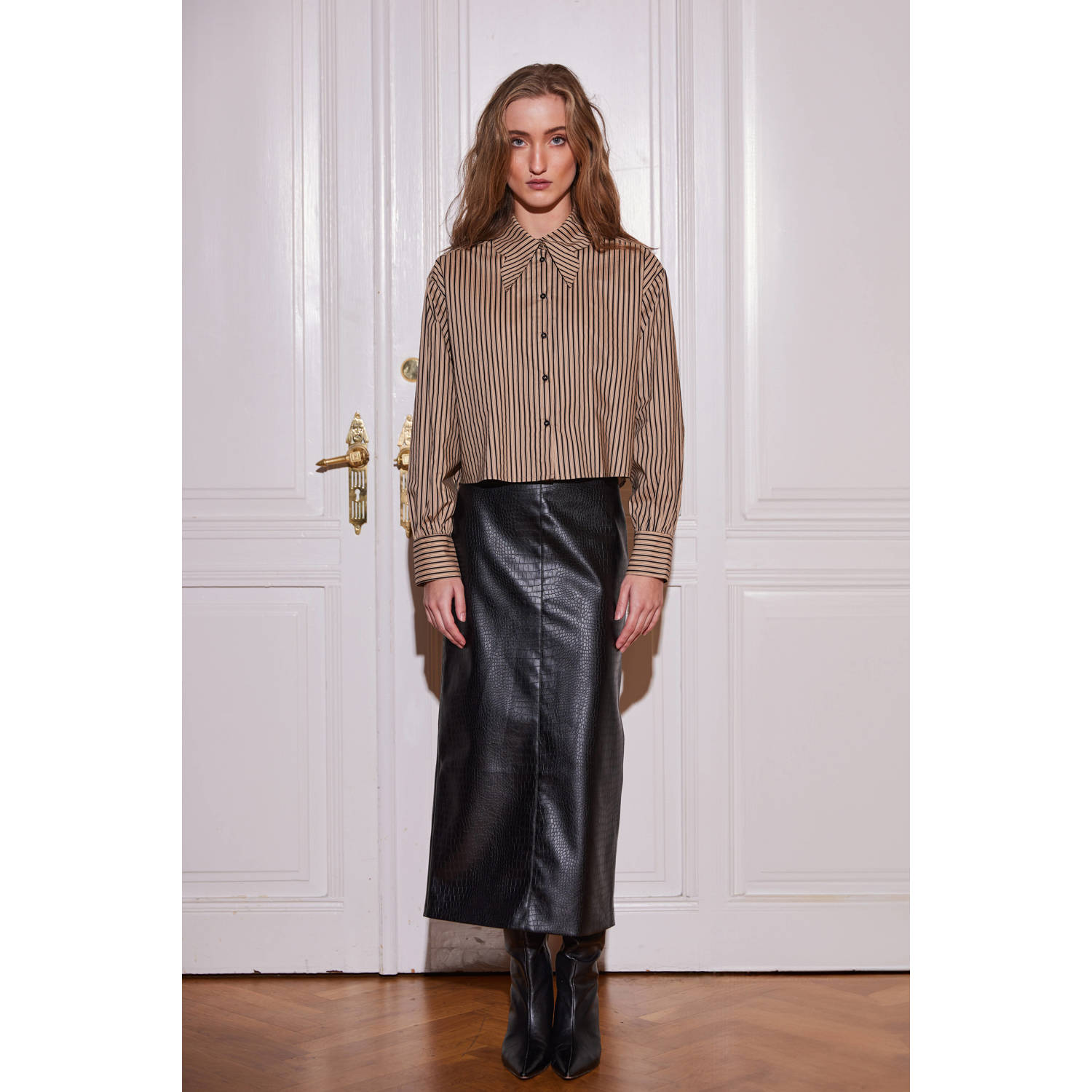 Bruuns Bazaar Gestoffeerde Crocobbtuanella Rok Black Dames