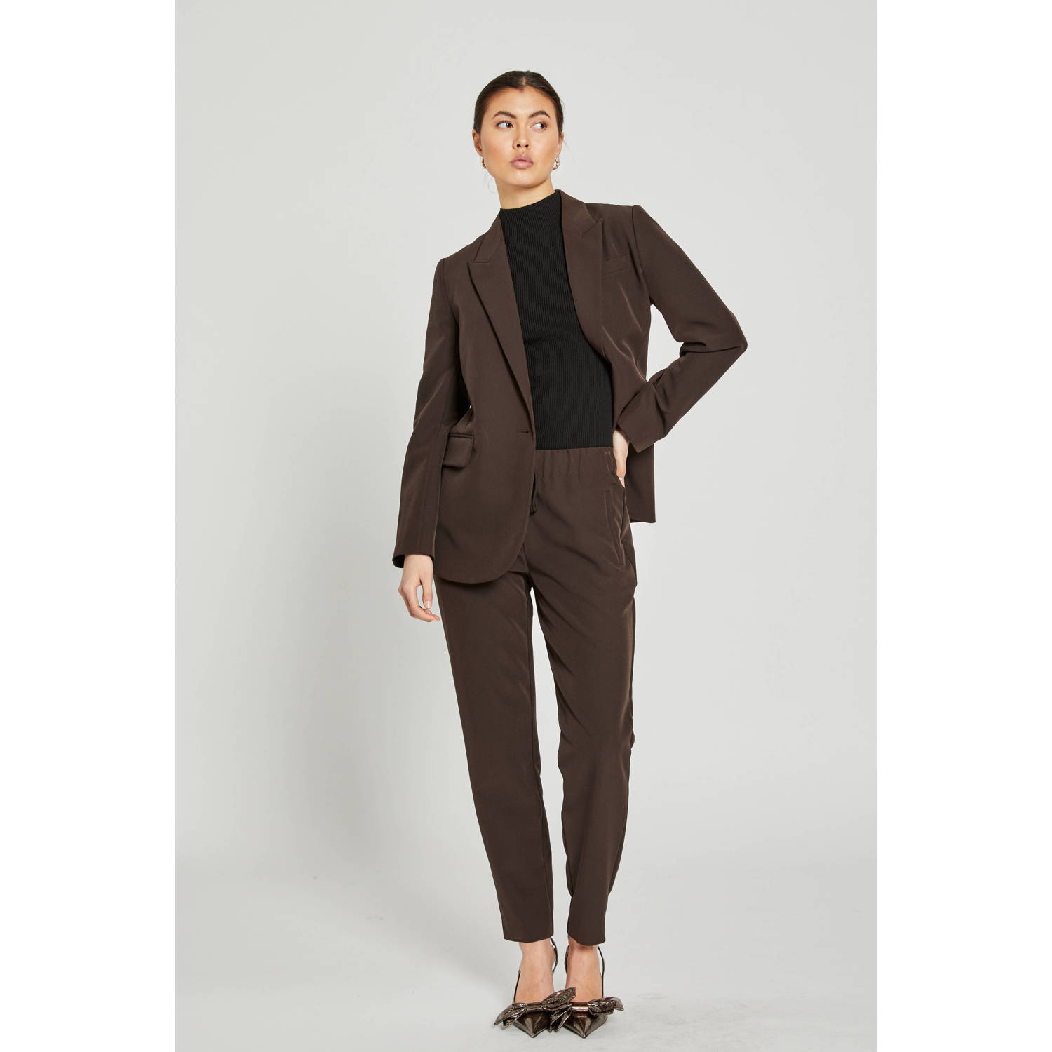 Bruuns Bazaar loose fit broek bruin