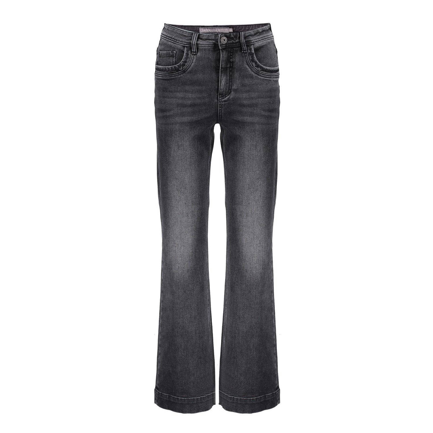 Geisha high waist wide leg jeans grey denim