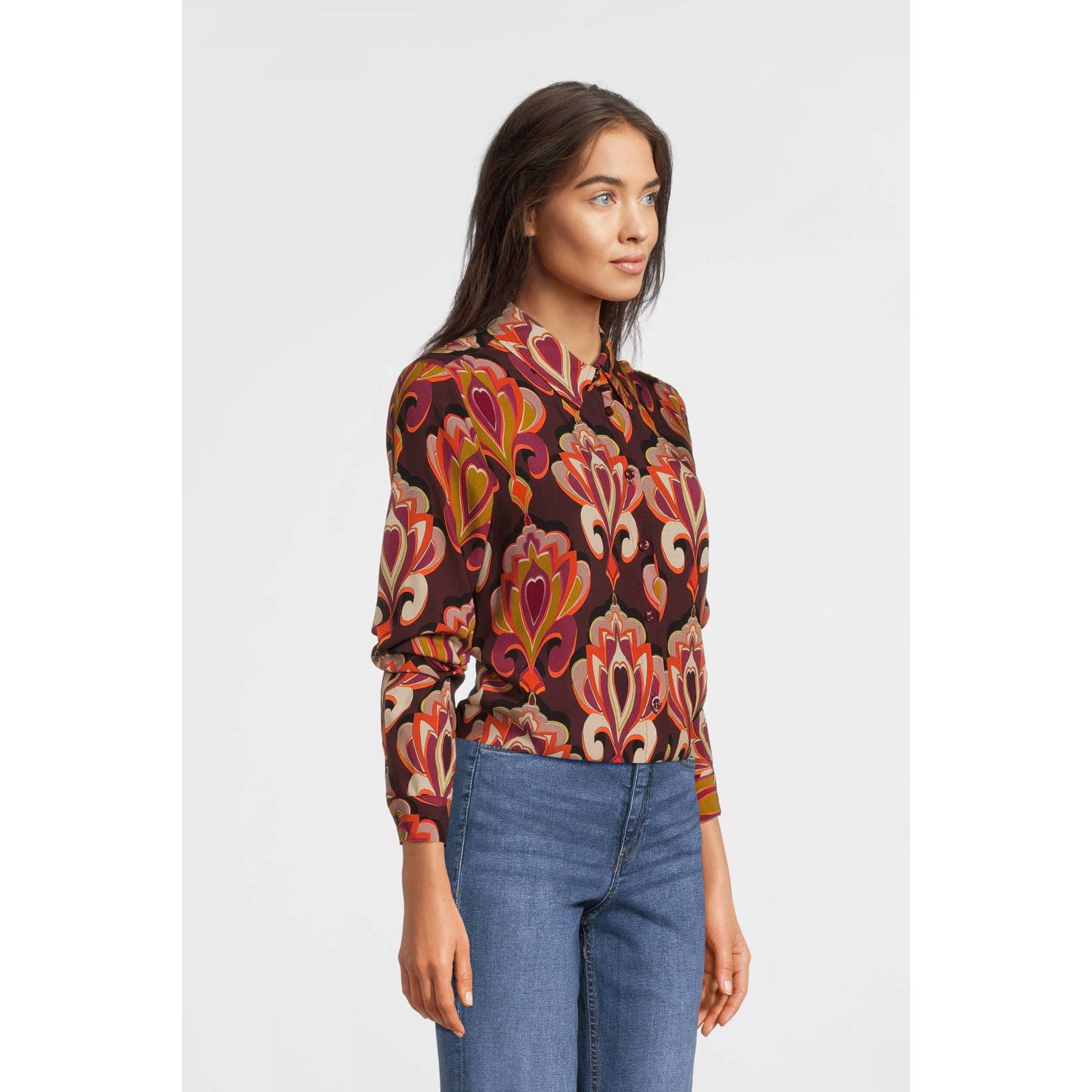 Geisha blouse met all over print multi