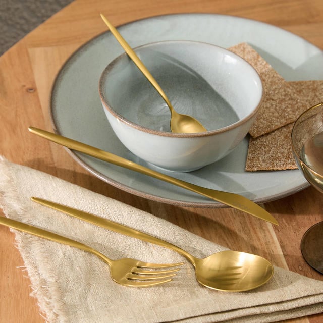 Magicpro Bestekset, gouden bestekset, roestvrij staal set service voor 8 personen, 45 stuks eetkamer bestek Magicpro Bestekset, gouden bestekset, roestvrij staal set service voor 8 personen, 45 stuks eetkamer bestek