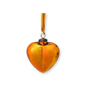 Kerstornament hart geel