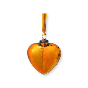 Kerstornament hart geel