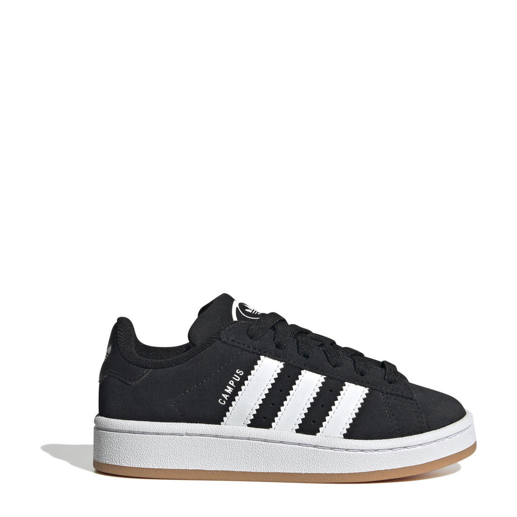 Zwart en witte jongens en meisjes adidas Originals Campus 00s suède sneakers met veters