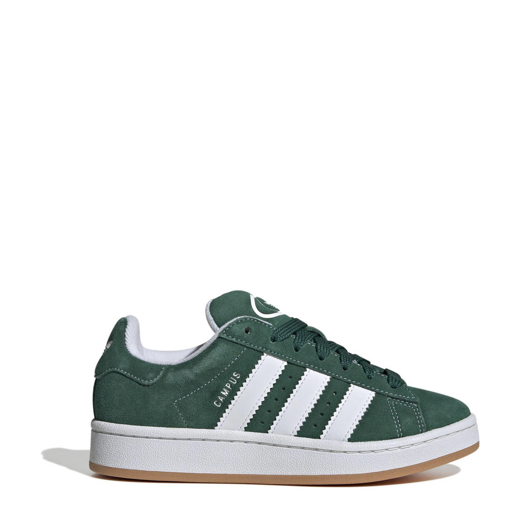 Donkergroen en witte jongens en meisjes adidas Originals Campus 00s suède sneakers van suède-pu/voering: mesh/voetbed: eva met veters