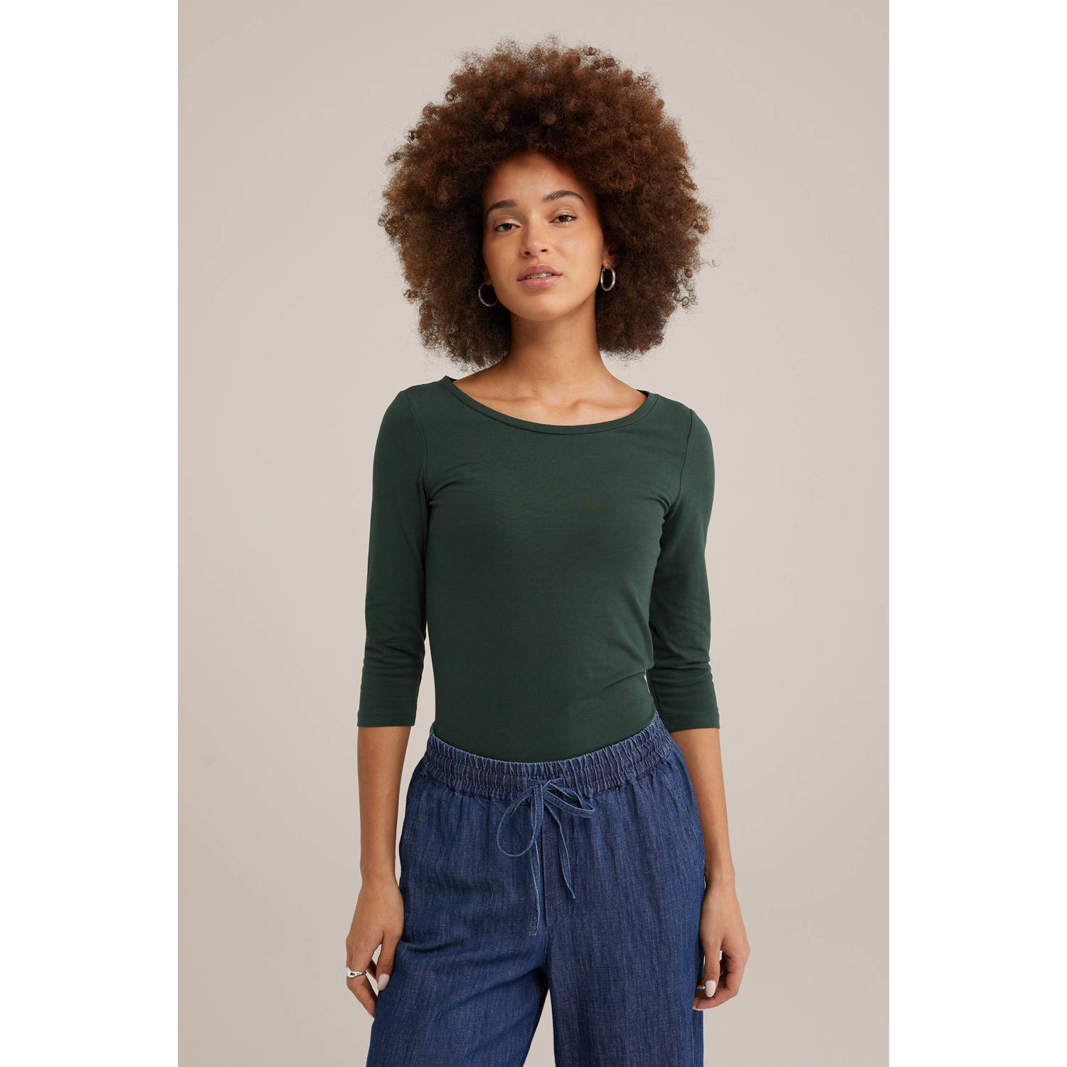 WE Fashion top donkergroen