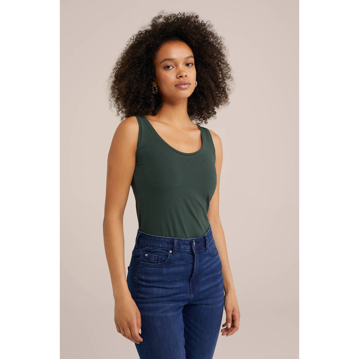 WE Fashion WE Fundamentals singlet donkergroen