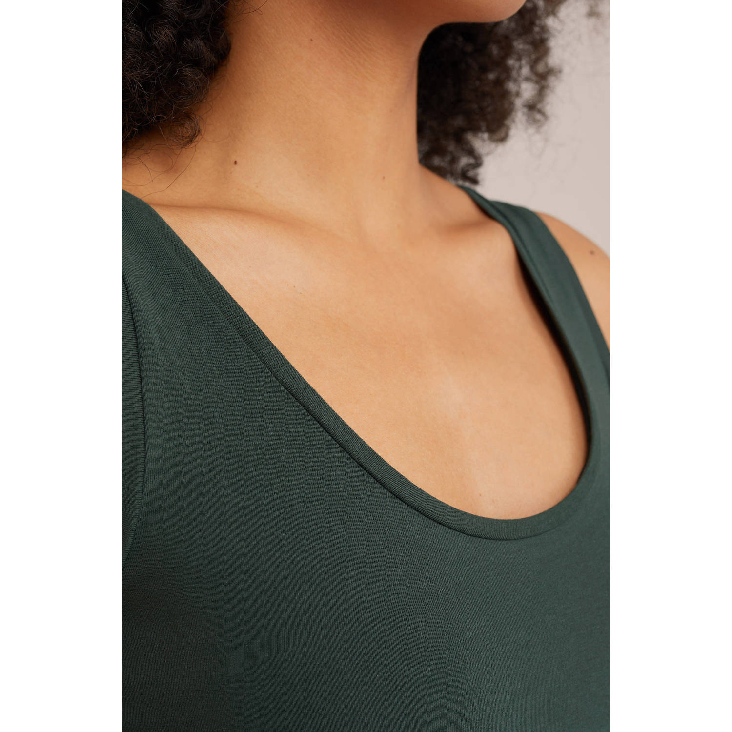 WE Fashion WE Fundamentals singlet donkergroen