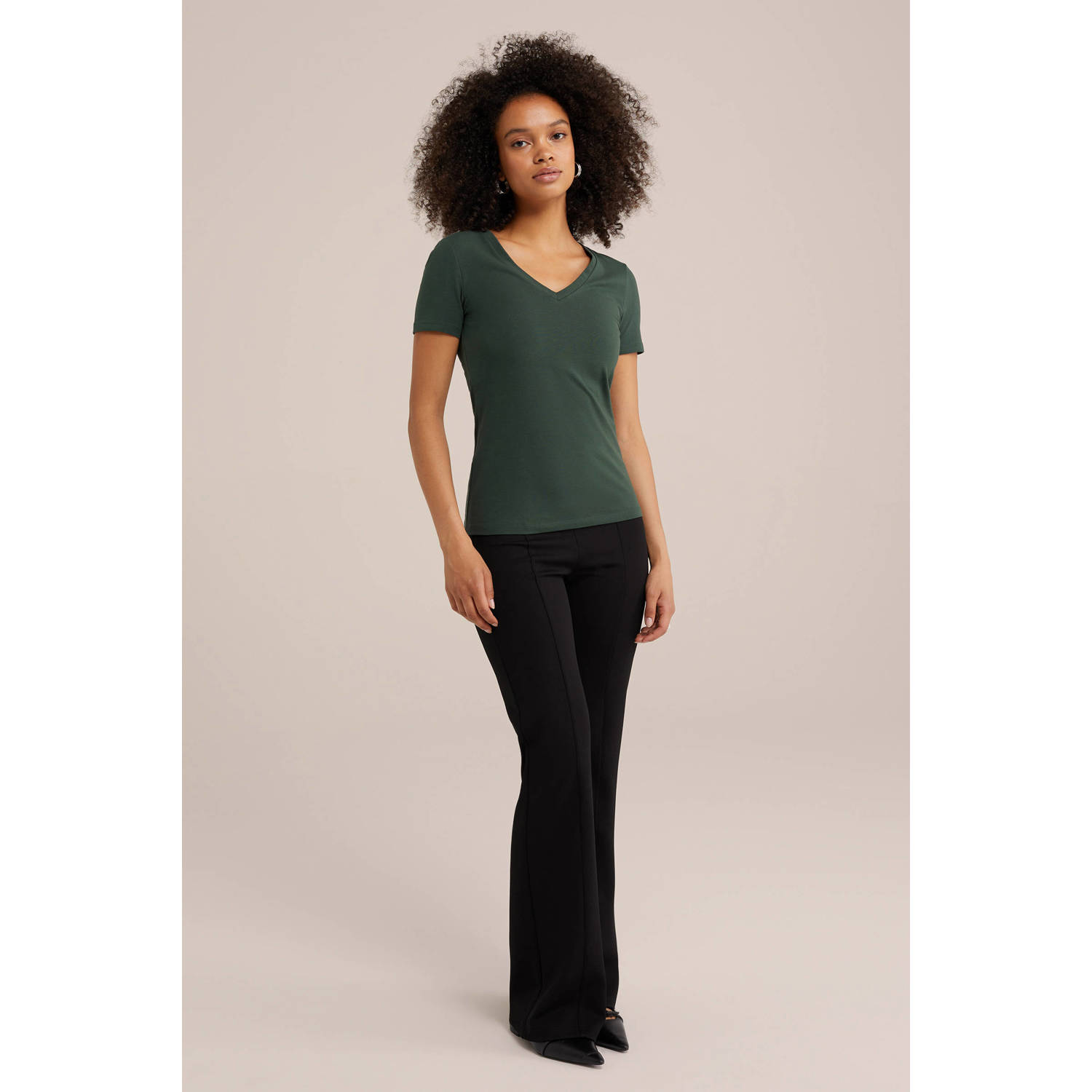 WE Fashion T-shirt donkergroen