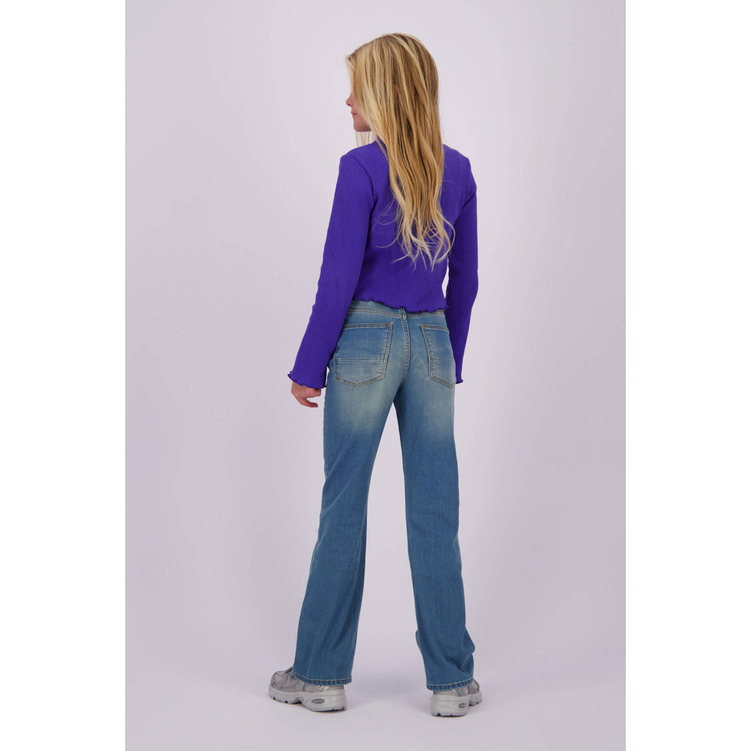 Vingino straight fit jeans Claire tinted mid blue