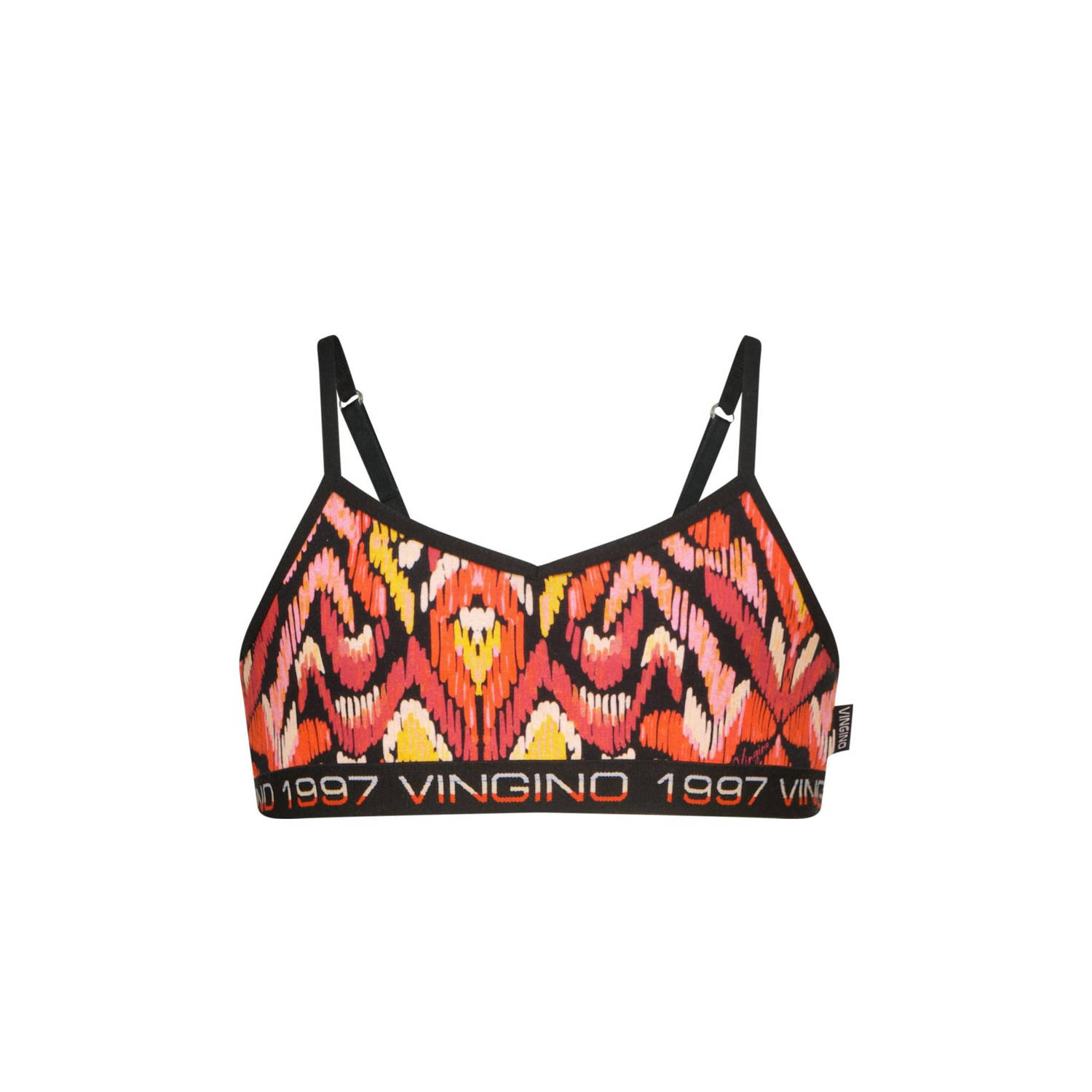 Vingino bh top + short Paisley zwart rood oranje