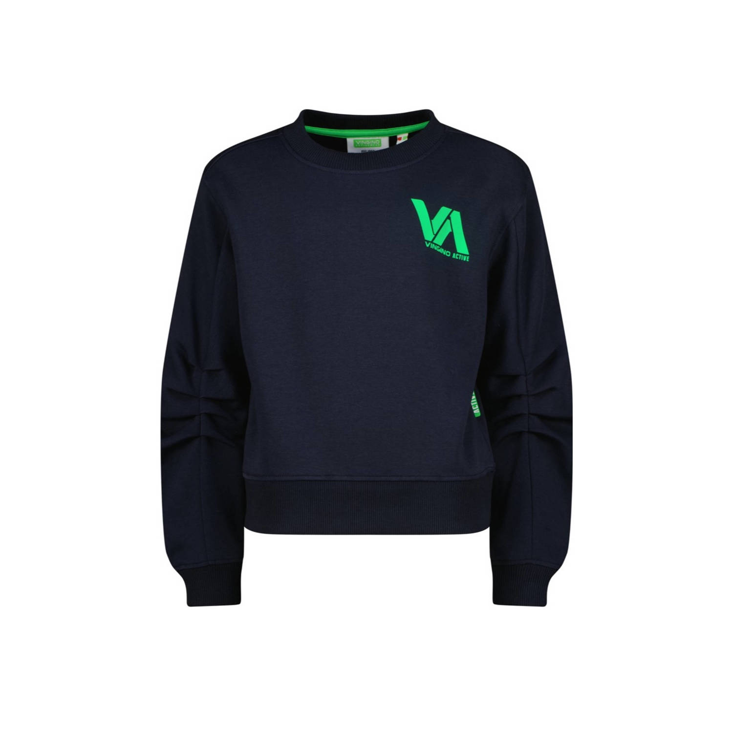 VINGINO sweater Nadya met backprint diep donkerblauw Backprint 104