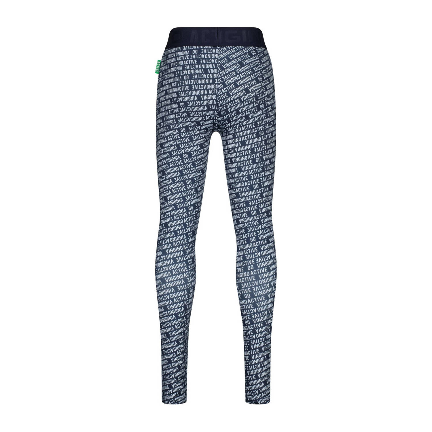 Vingino sportlegging Shelby met all over print wit donkerblauw