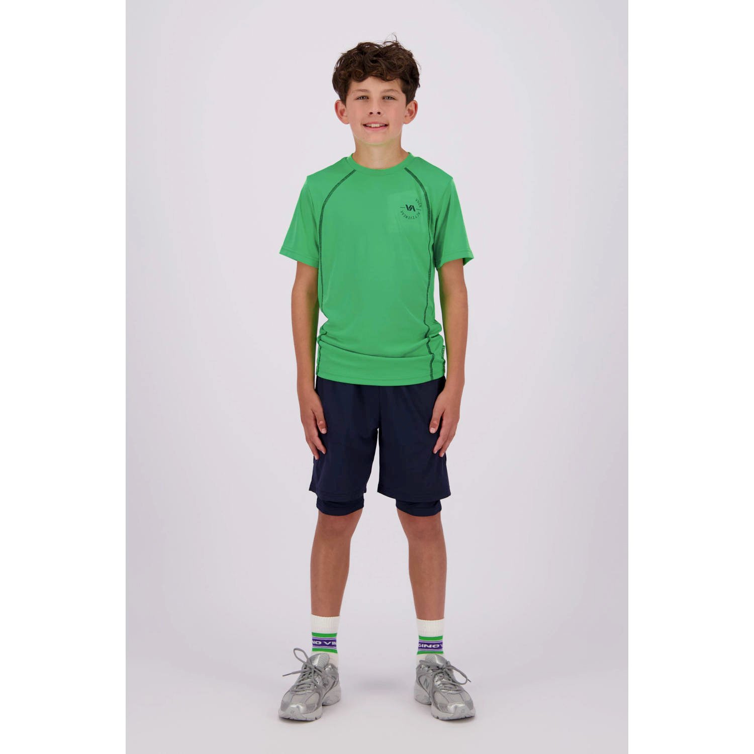 VINGINO T-shirt Hike neon groen Jongens Polyester Ronde hals Effen 104