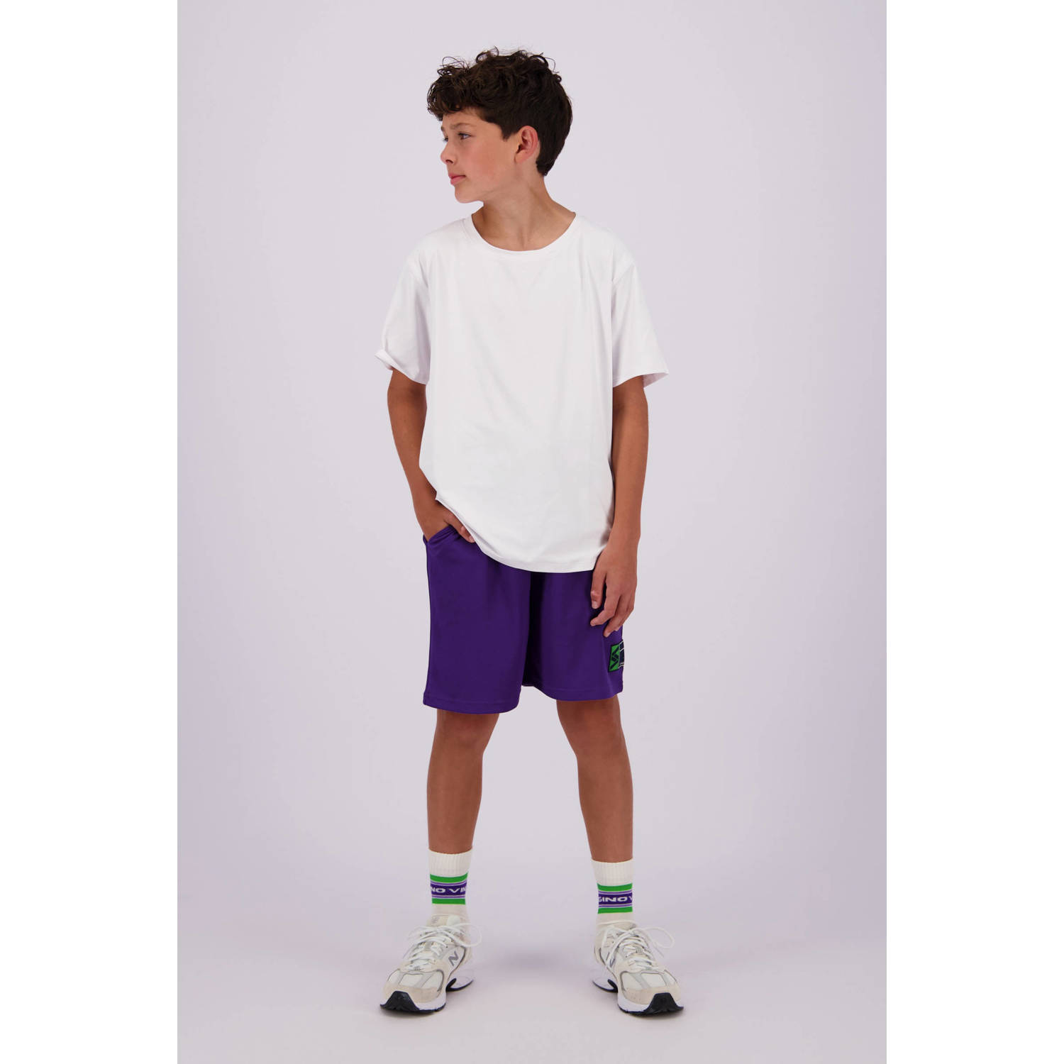 VINGINO regular fit sweatshort Race paars Korte broek Jongens Polyester 104