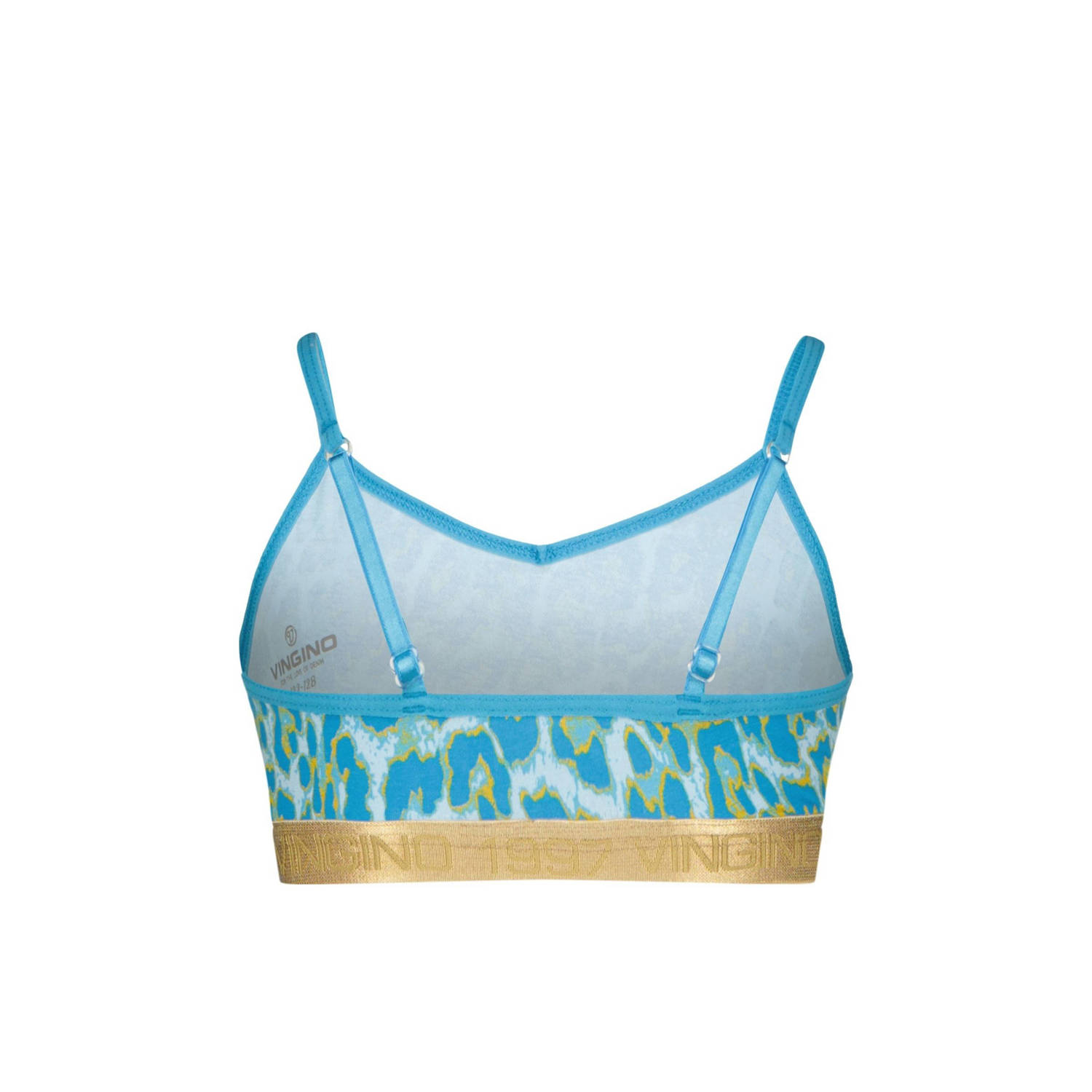 Vingino bh top Animal set van 2 lichtblauw donkerblauw
