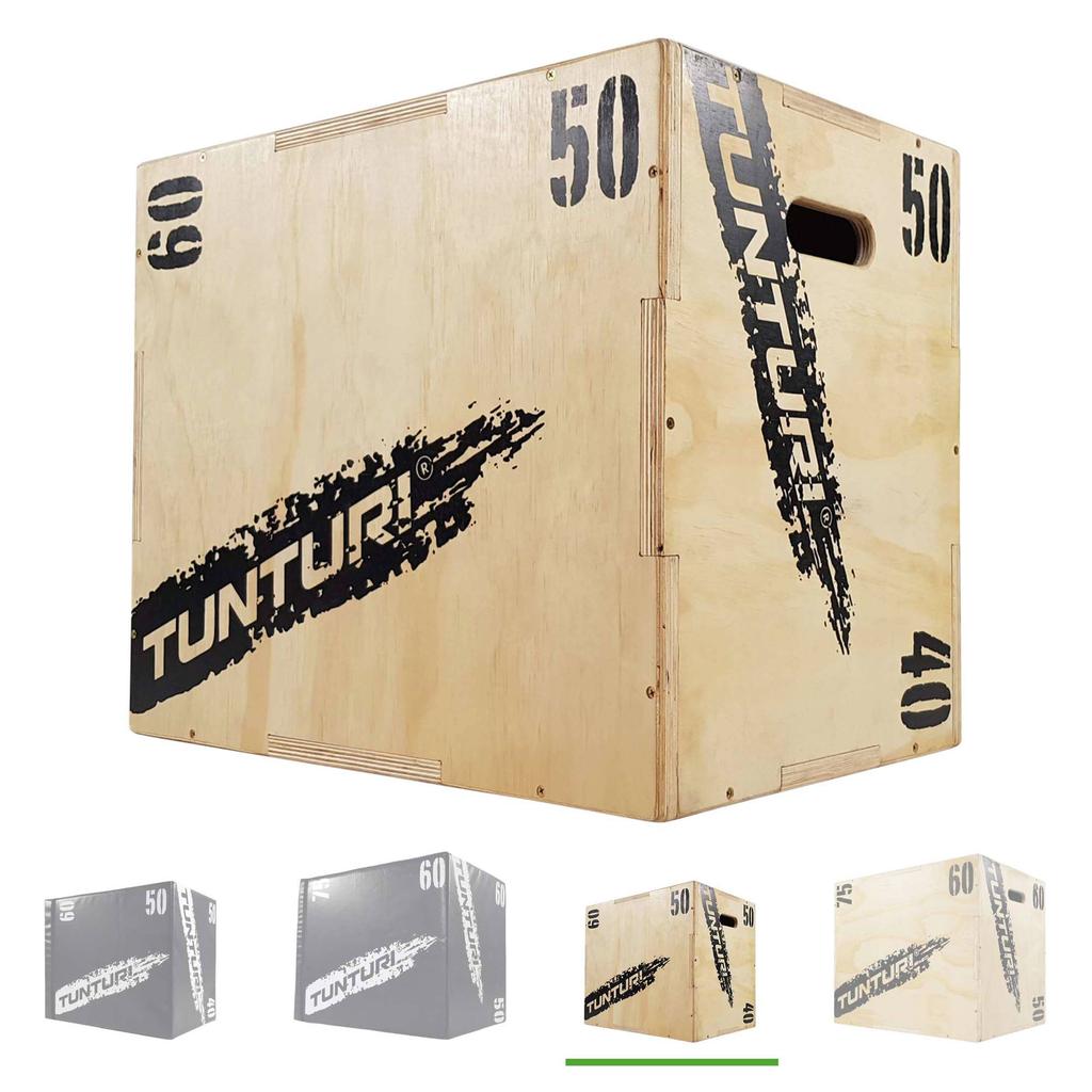 Tunturi plyo box 40/50/60 cm blank hout