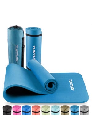 fitnessmat met draagtas 15mm petrol