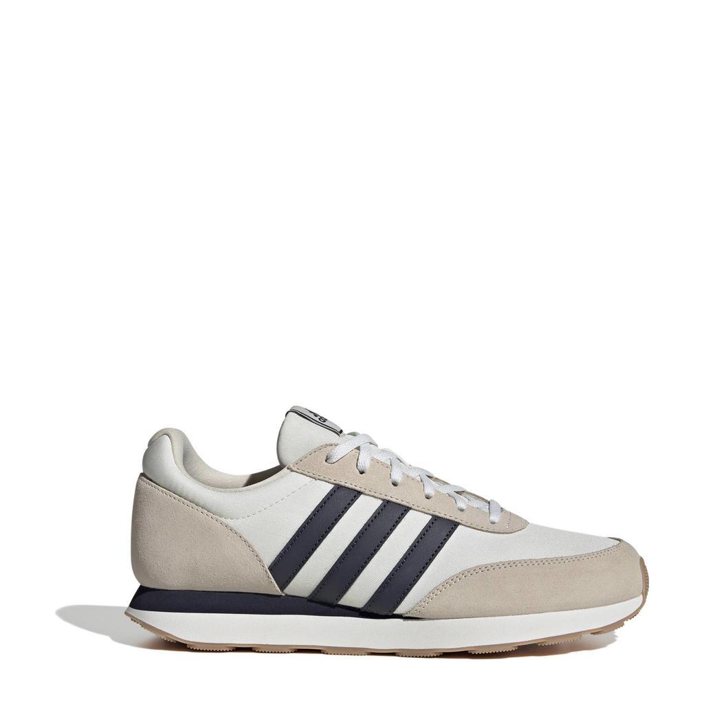 Wit en donkerblauwe heren adidas Sportswear Run 60s 3.0 sneakers van mesh-imitatiesuã¨de/voering: mesh/voetbed: eva met veters