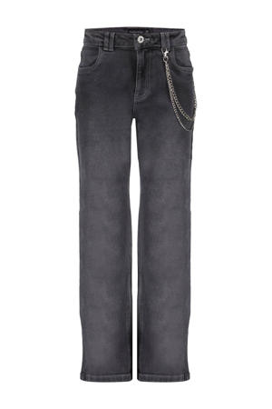high waist straight leg jeans black denim