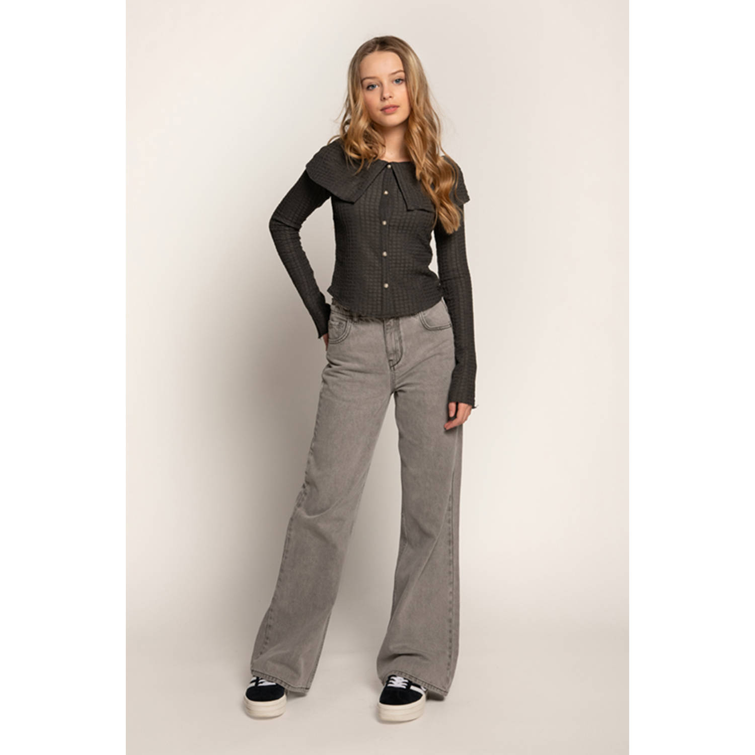 Frankie&Liberty wide leg high waist jeans grey denim
