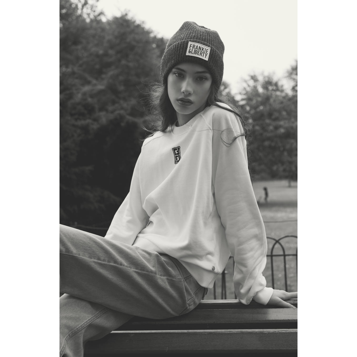 Frankie&Liberty sweater met printopdruk wit