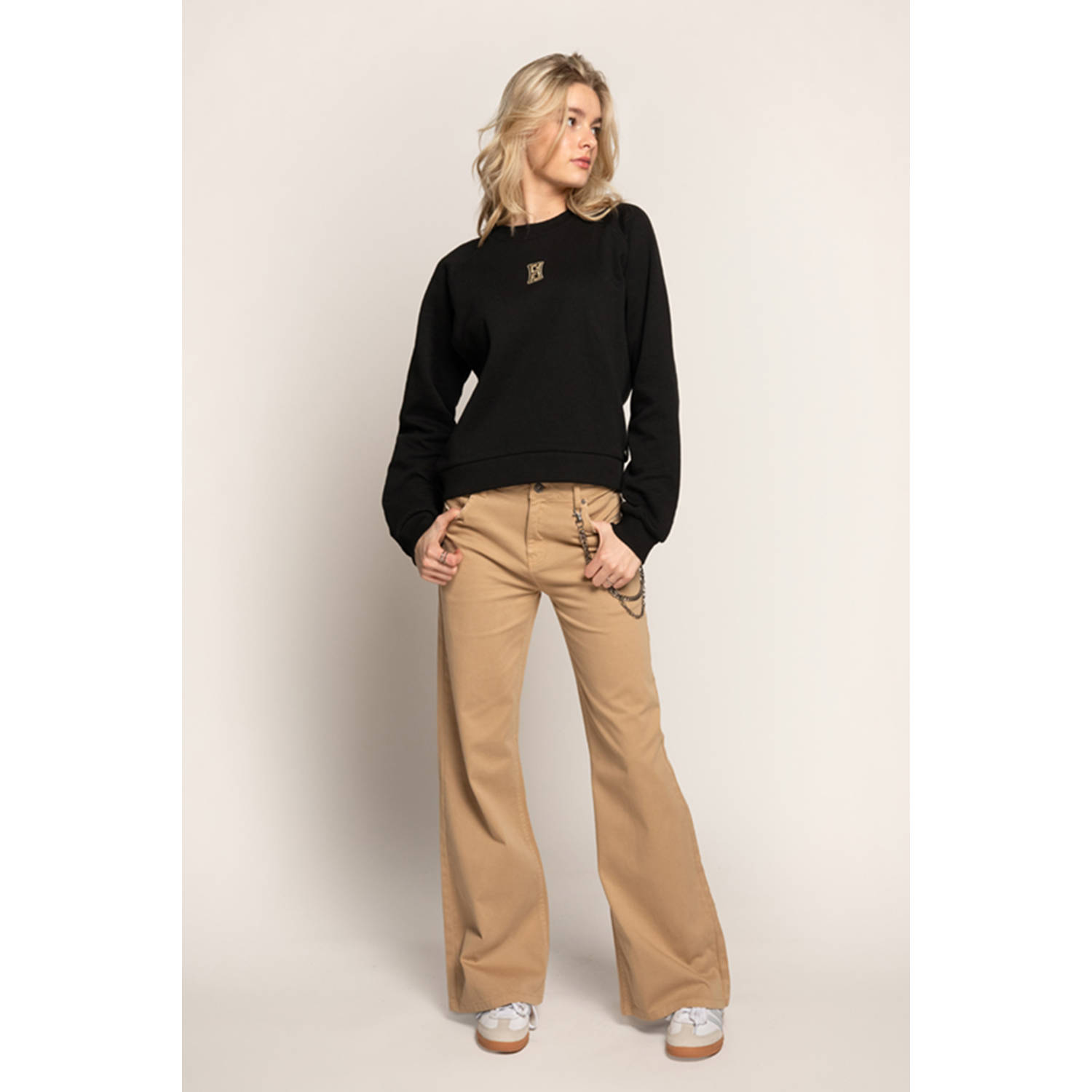 Frankie&Liberty sweater met printopdruk zwart