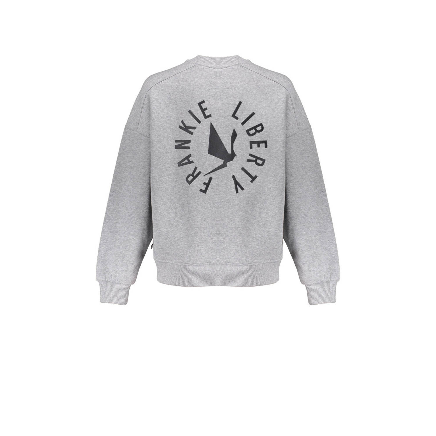 Frankie&Liberty sweater met backprint grijs