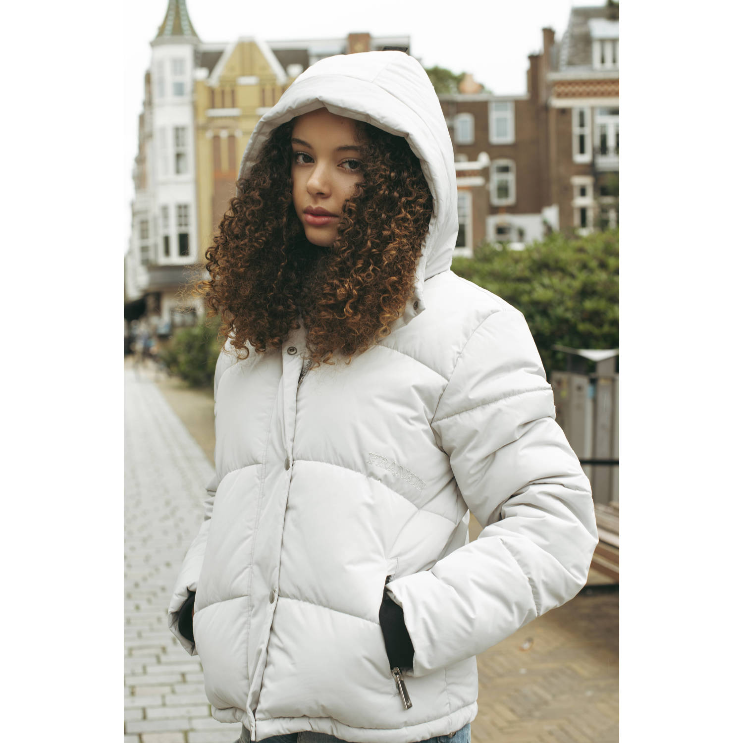 Frankie&Liberty gewatteerde winterjas wit
